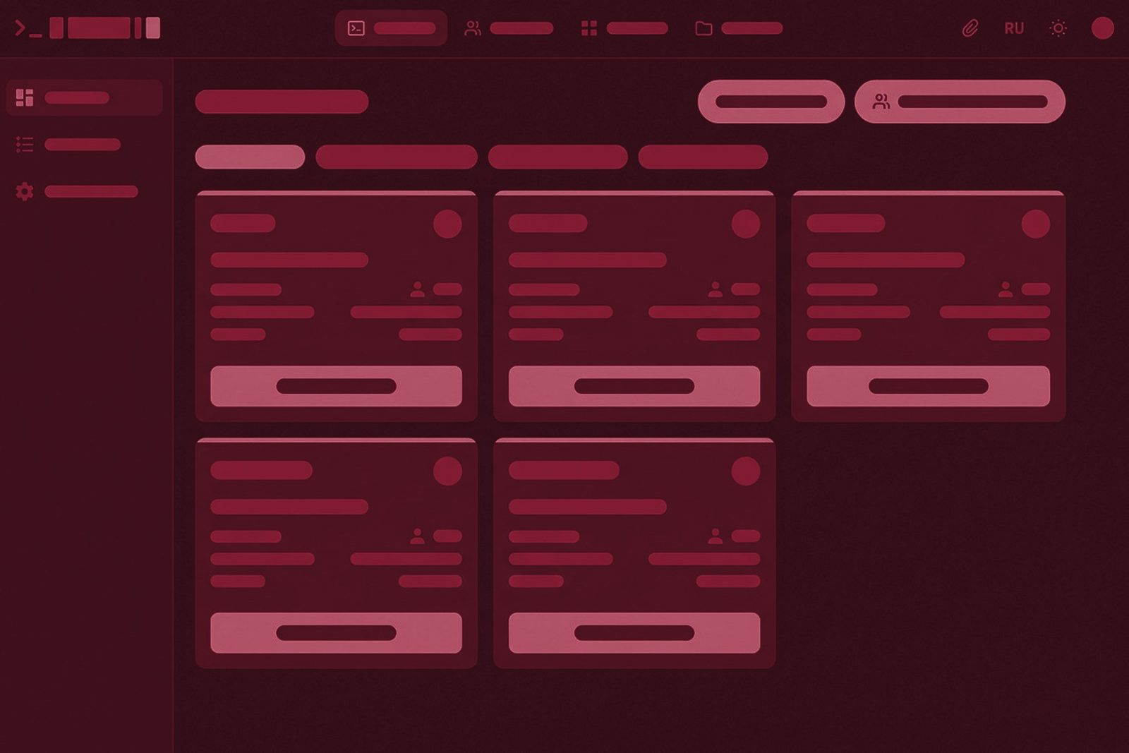 Обложка кейса Dev Platform: схема интерфейса продукта — сайдбар, таблицы и карточки