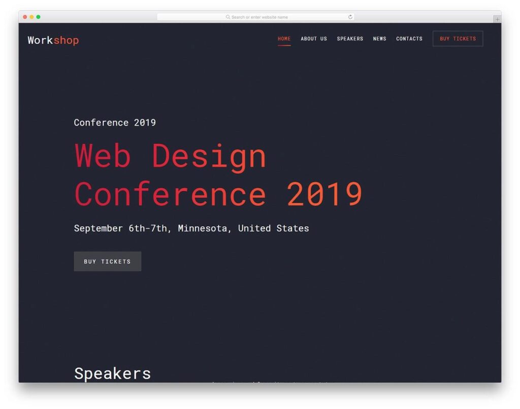 Бесплатный шаблон «Workshop» от Colorlib, взятый за основу временной версии Istoki